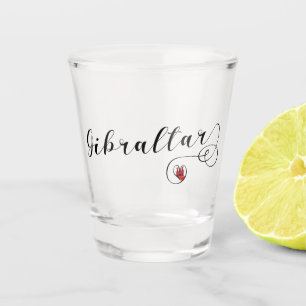 Vaso De Chupito Bandera de Gibraltar del corazón, amo Gibraltar,