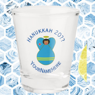 Vaso De Chupito Bandera de Hanukkah Angel de Aruba Personalizada