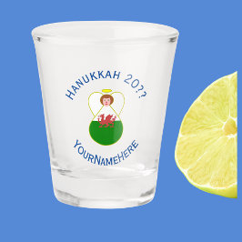 Vaso De Chupito Bandera de Hanukkah del ángel galés personalizada 