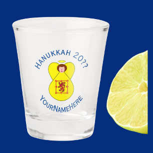 Vaso De Chupito Bandera de Hanukkah del Ángel Rampante León Escocé