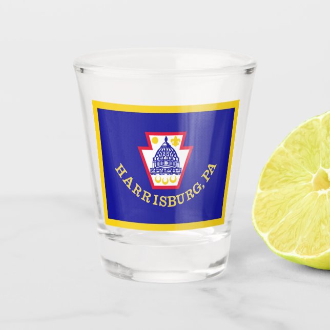 Vaso De Chupito Bandera de Harrisburg, Pensilvania (Anverso)
