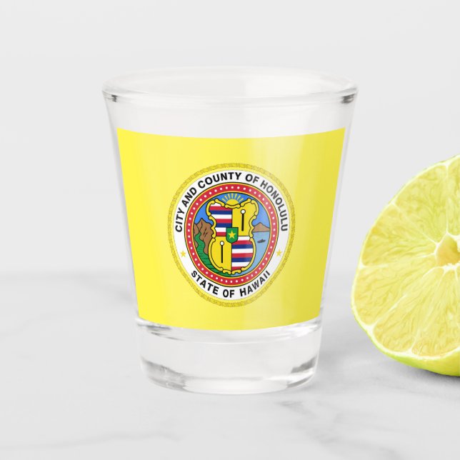 Vaso De Chupito Bandera de Honolulu (Anverso)