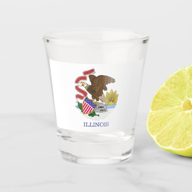 Vaso De Chupito Bandera de Illinois (Anverso)