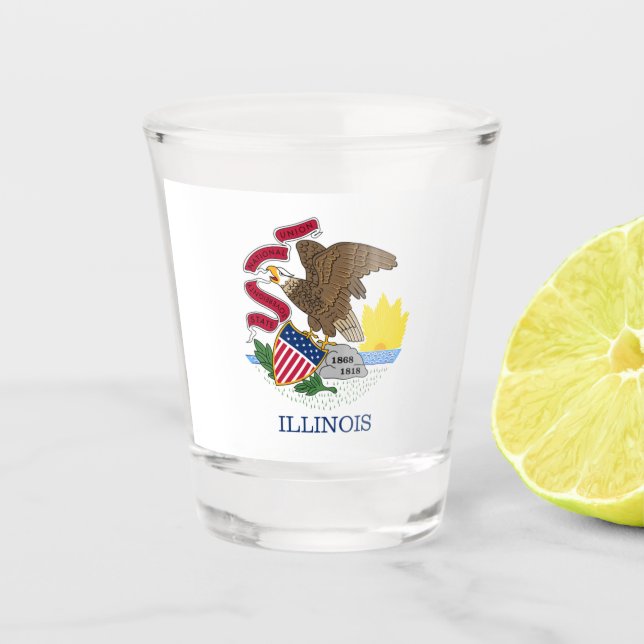 Vaso De Chupito Bandera de Illinois (Anverso)