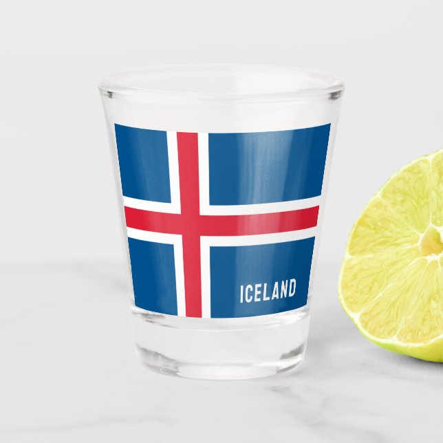 Vaso De Chupito Bandera de Islandia (Anverso)