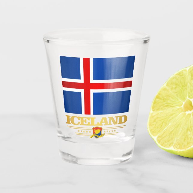 Vaso De Chupito Bandera de Islandia (Anverso)