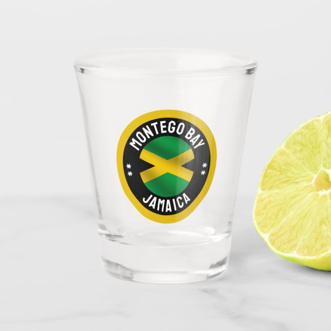 Vaso De Chupito Bandera de Jamaica de Montego Bay (Anverso)