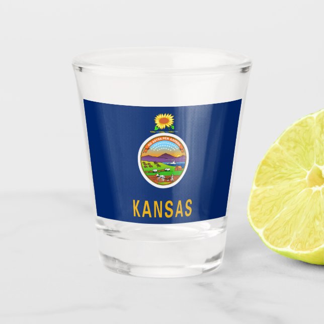 Vaso De Chupito Bandera de Kansas (Anverso)