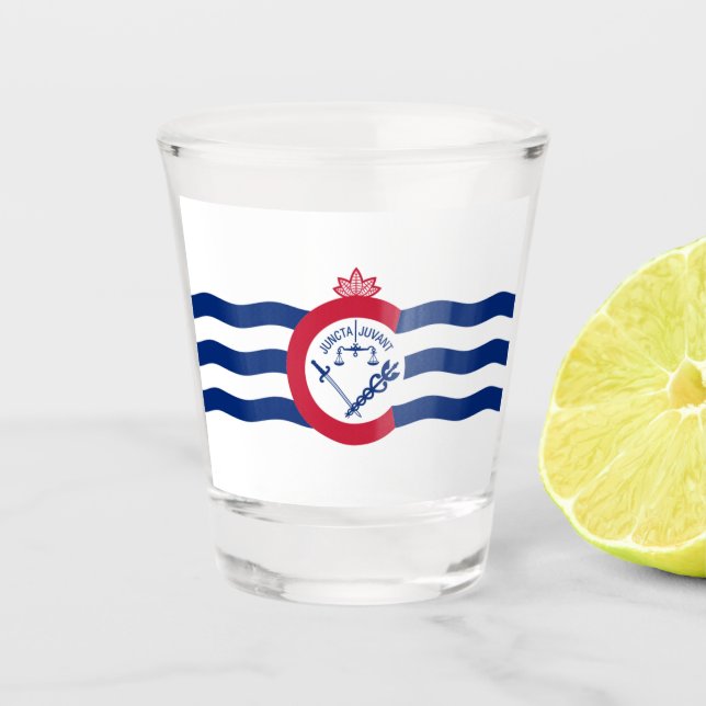 Vaso De Chupito Bandera de la ciudad de Cincinnati (Anverso)