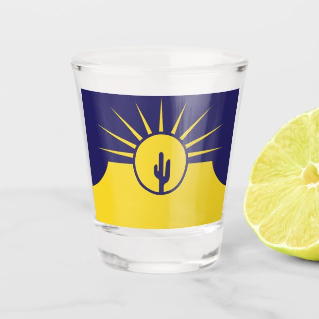 Vaso De Chupito Bandera de la ciudad de Mesa (Anverso)