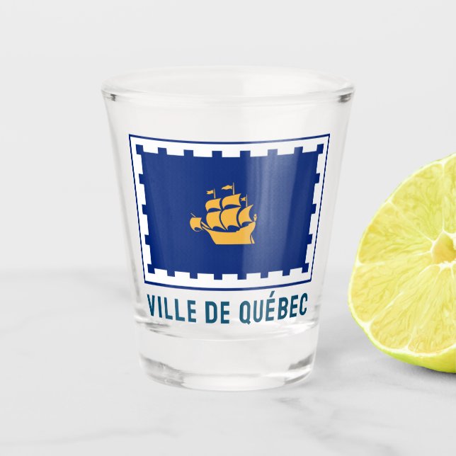 Vaso De Chupito Bandera de la ciudad de Quebec (Anverso)
