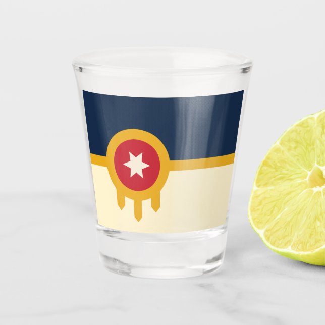 Vaso De Chupito Bandera de la ciudad de Tulsa (Anverso)