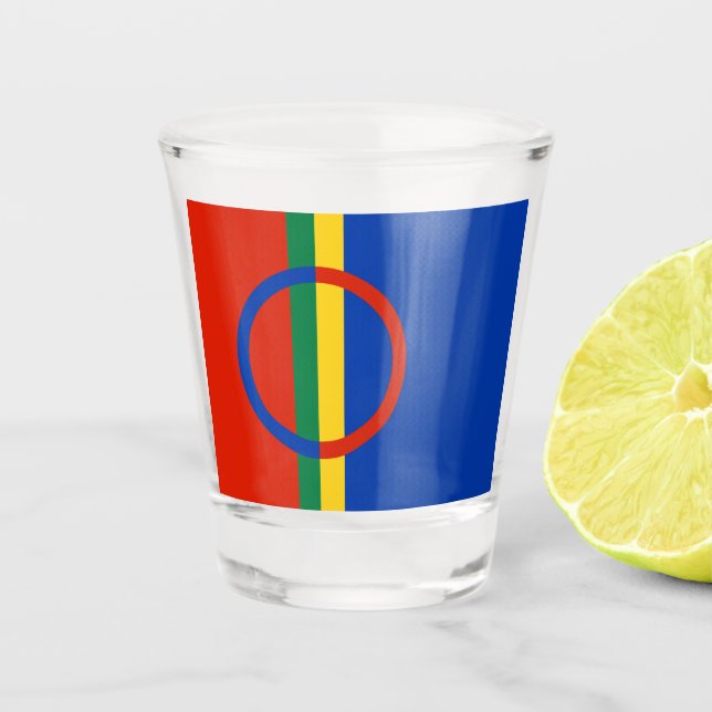 Vaso De Chupito Bandera de Laponia (Navidades) (Sami) (Laplander) (Anverso)
