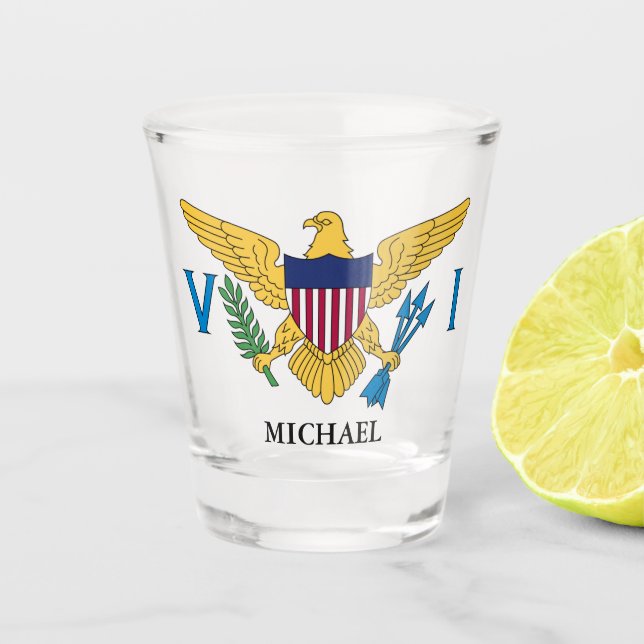 Vaso De Chupito Bandera de las Islas Vírgenes de Estados Unidos (Anverso)
