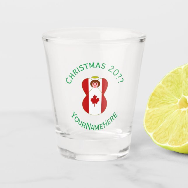 Vaso De Chupito Bandera de los Navidades de ángel de Canadá person (Anverso)