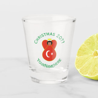 Vaso De Chupito Bandera de los Navidades de ángel turcos personali