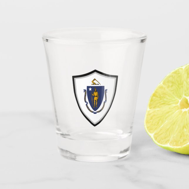 Vaso De Chupito Bandera de Massachusetts (Anverso)