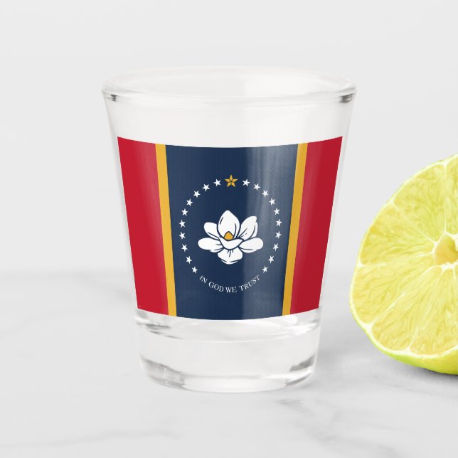 Vaso De Chupito Bandera de Misisipi - Nueva Bandera de Magnolia (Anverso)