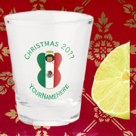 Vaso De Chupito Bandera de Navidad Ángel Mexicano Personalizada 