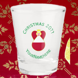 Vaso De Chupito Bandera de Navidad personalizada del ángel austría
