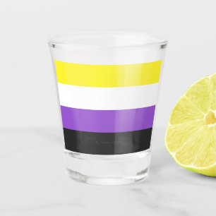 Vaso De Chupito Bandera de orgullo no binario de SlipperyJoe's ama