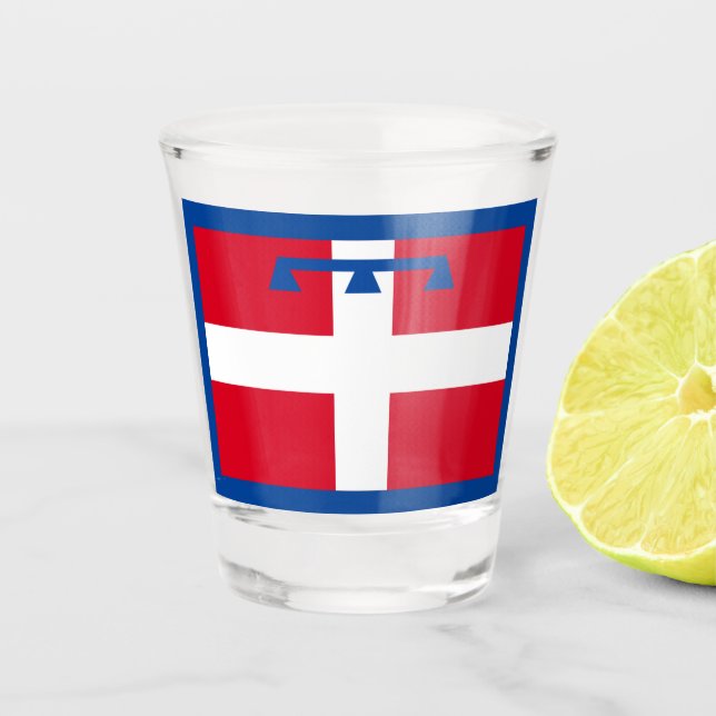 Vaso De Chupito Bandera de Piemonte (Italia) (Anverso)