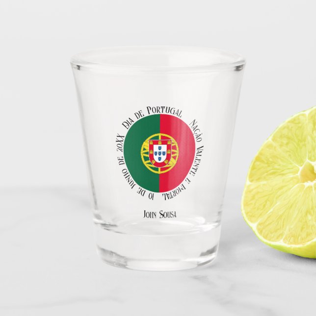 Vaso De Chupito Bandera de Portugal para el Día de Portugal (Anverso)