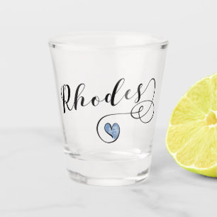 Vaso De Chupito Bandera De Rodas En El Corazón, Grecia