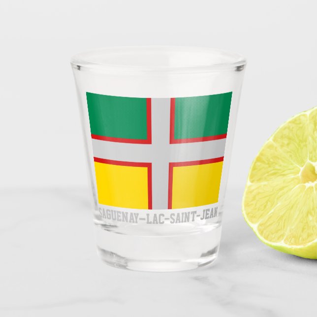 Vaso De Chupito Bandera de Saguenay-Lac-Saint-Jean (QUÉBEC) (Anverso)