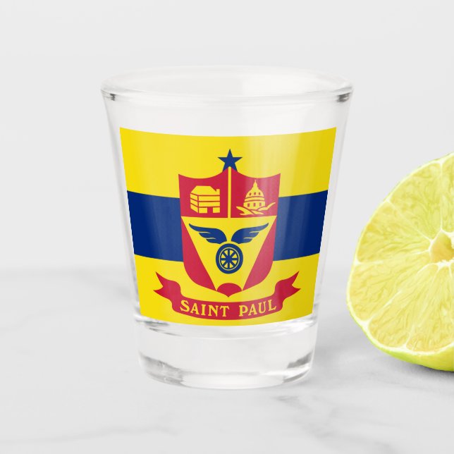 Vaso De Chupito Bandera de San Pablo (Minnesota) (Anverso)