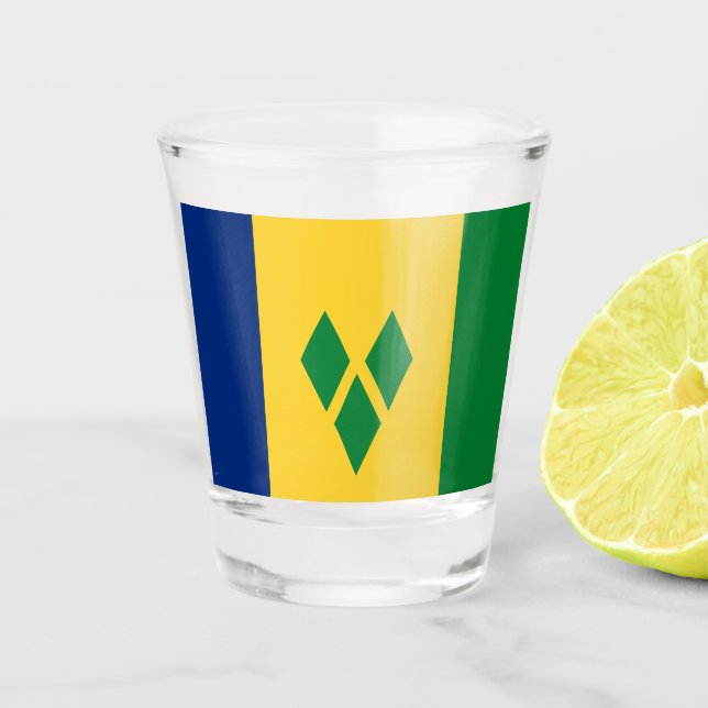 Vaso De Chupito Bandera de San Vicente y las Granadinas (Anverso)