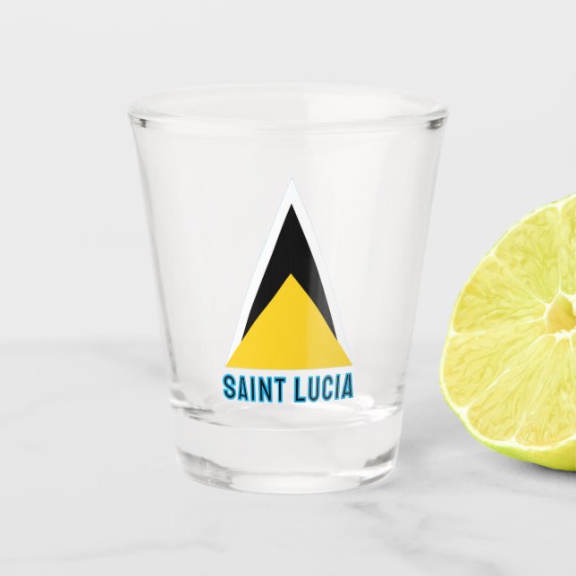 Vaso De Chupito Bandera de Santa Lucía (Anverso)