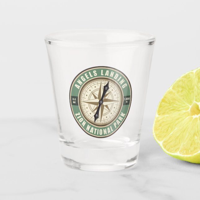 Vaso De Chupito Bandera de Senderismo de la brújula Utah (Anverso)