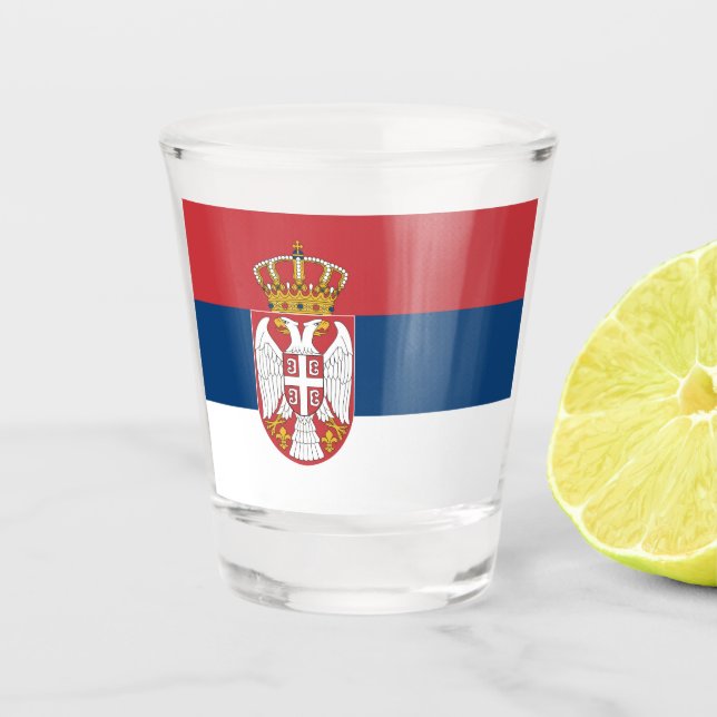 Vaso De Chupito Bandera de Serbia (Anverso)