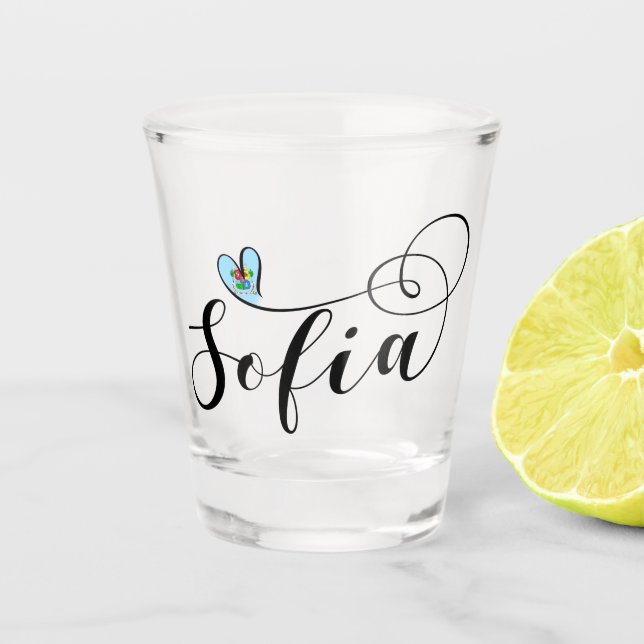 Vaso De Chupito Bandera de Sofía, Corazón Sofía, Bulgaria (Anverso)
