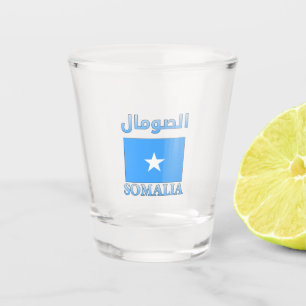 Vaso De Chupito Bandera de Somalia الصومال WordArt en Árabe e Ingl