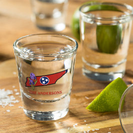Vaso De Chupito Bandera de Tennessee con Personalizado Iris de flo