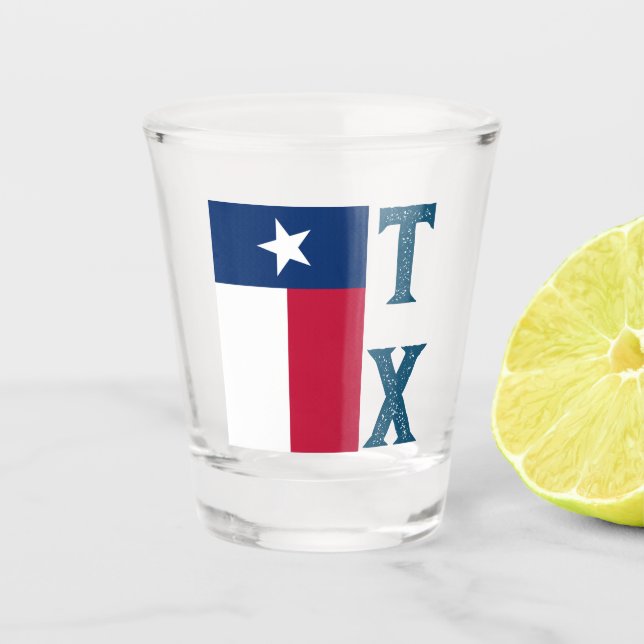 Vaso De Chupito Bandera de Texas (vertical) (Anverso)