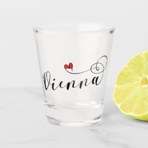 Vaso De Chupito Bandera De Viena En El Corazón, Austria, Viena