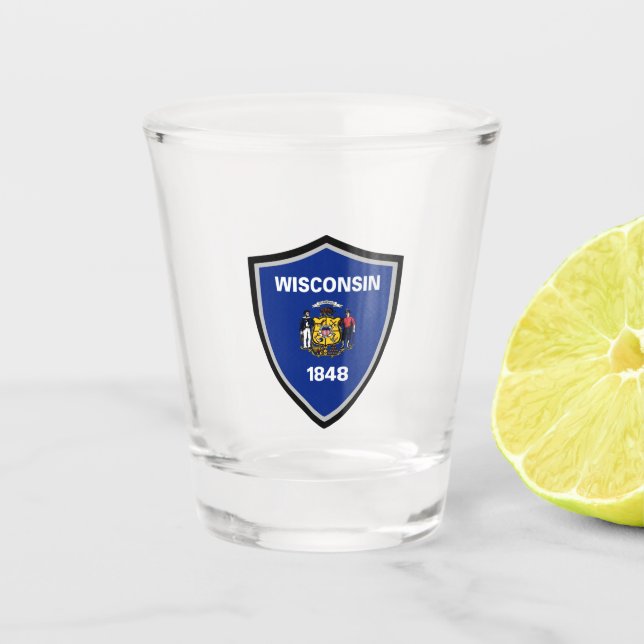 Vaso De Chupito Bandera de Wisconsin (Anverso)
