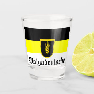 Vaso De Chupito Bandera de Wolgadeutsche (versión en blanco/negro/