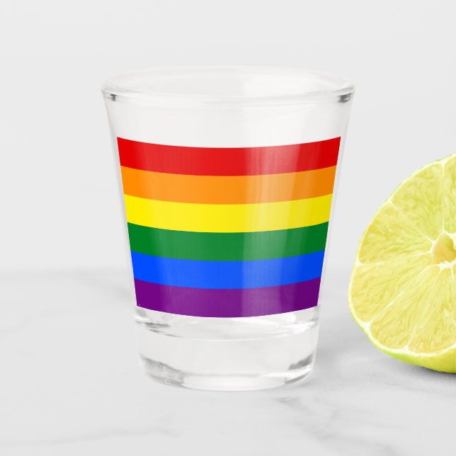 Vaso De Chupito Bandera del arco iris (LGBT) (Anverso)