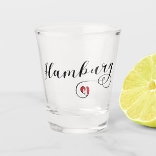 Vaso De Chupito Bandera del Corazón de Hamburgo, Alemania, Hamborg
