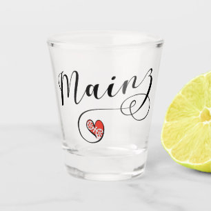 Vaso De Chupito Bandera del Corazón de Mainz, amo a Mainz, Meenz