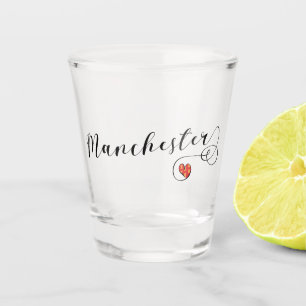 Vaso De Chupito Bandera del Corazón de Manchester, Inglaterra