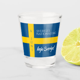 Vaso De Chupito Bandera del Día Nacional Sueco Sveriges Nationalda