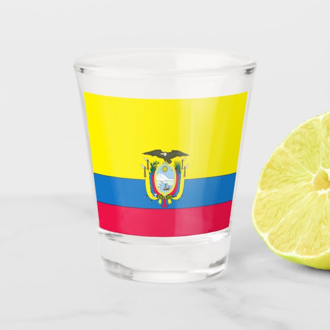 Vaso De Chupito Bandera del Ecuadorian (Anverso)