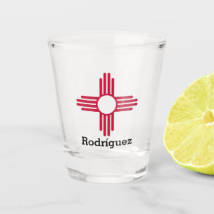 Vaso De Chupito Bandera del Estado de Nuevo México- Zia Sun Perso