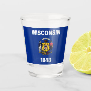 Vaso De Chupito Bandera del Estado de Wisconsin