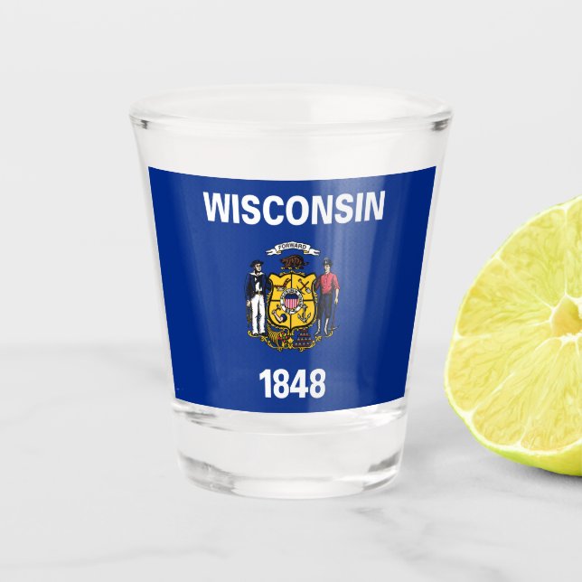 Vaso De Chupito Bandera del Estado de Wisconsin (Anverso)